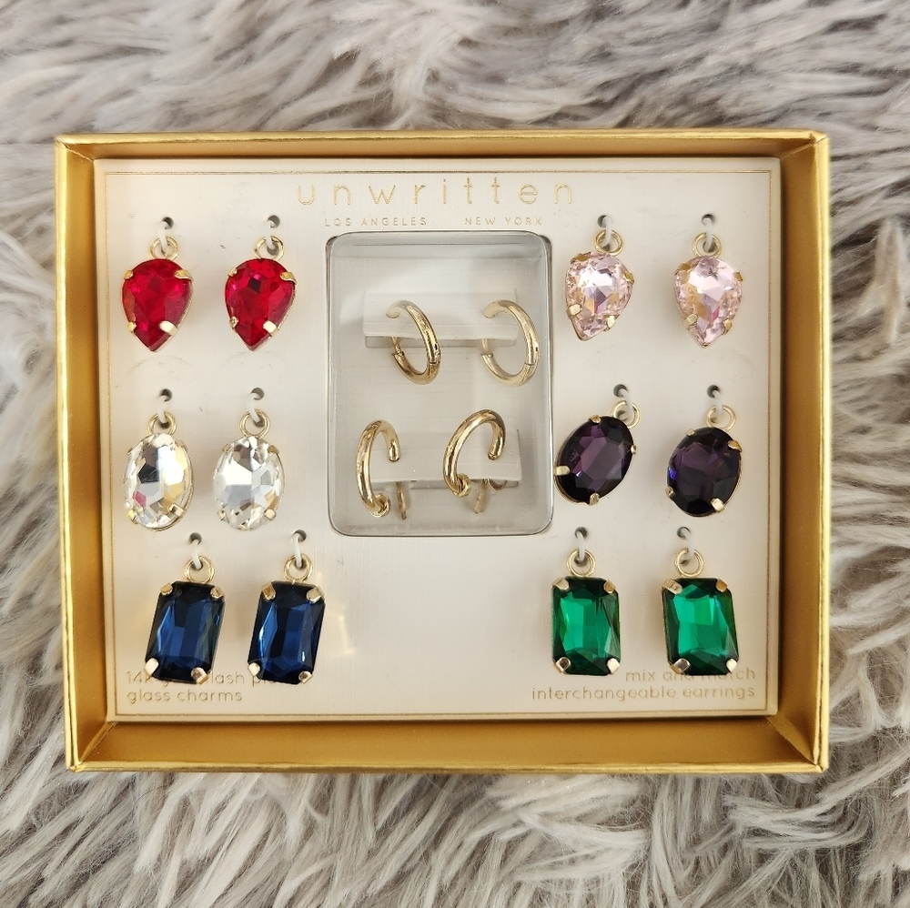 Unwritten Multicolor Gemstone Earrings Set NWT